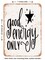DECORATIVE METAL SIGN - Good Energy Only - Vintage Rusty Look